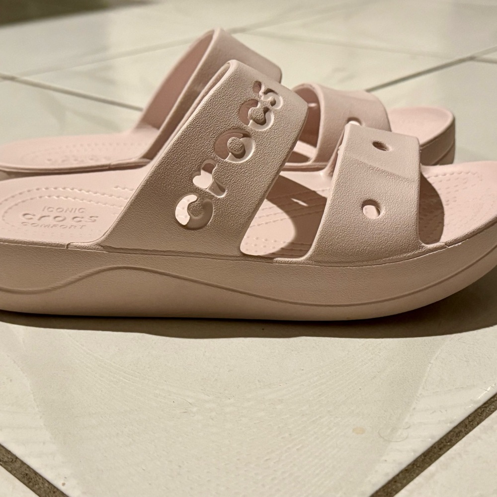 CROCS Barely Pink Baya Comfort Sandals with Chunky Design